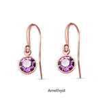 Swarovski Crystal fishhook ‘Amethyst’ earrings - rose gold plated