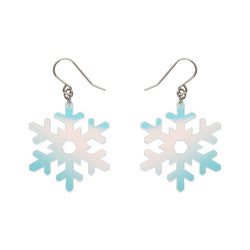 Iridescent Snowflake Drop Earrings