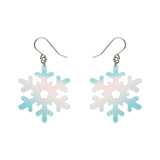 Iridescent Snowflake Drop Earrings