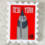 La Vidriola My Stamp Collection 'New York Empire State' brooch
