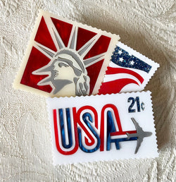 Deer Arrow USA Stamp collection brooch.