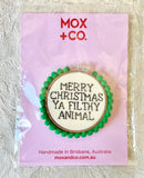 Mox & Co Merry Christmas brooch and earring set.