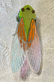 Lazer Unicorn Cicada brooch.  Faulty