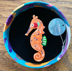 Erstwilder 'The Wary Western Australian Seahorse' Brooch.  Brand New