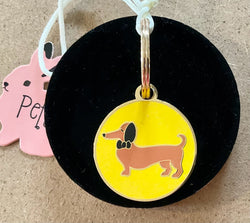Erstwilder 'Spiffy The Sausage Dog' Enamel Pet Charm. Brand New