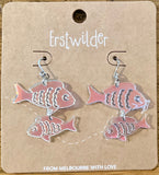 Erstwilder 'Fish Friends' Drop Earrings.  Brand New