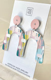 MOE MOE ARCH DROP STUD EARRINGS 'PASTEL FLOWER'