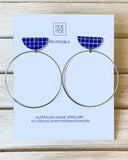 MOE MOE COOL TERRAZZO GRID MOON RING STUD EARRINGS