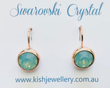 Swarovski Crystal round 'Pacific Opal' earrings - rose gold plated