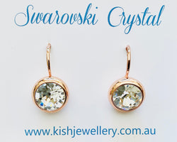 Swarovski Crystal round 'Crystal' earrings - rose gold plated