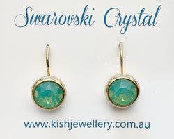 Swarovski Crystal round 'Pacific Opal' earrings - gold plated