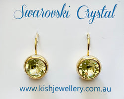 Swarovski Crystal round 'Jonquil' earrings - gold plated