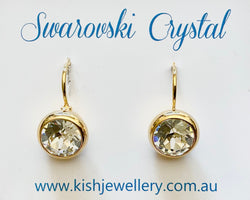 Swarovski Crystal round 'Crystal' earrings - gold plated