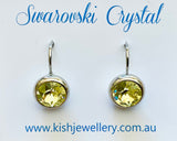 Swarovski Crystal round 'Jonquil' earrings - rhodium plated