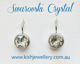 Swarovski Crystal round 'Crystal' earrings - rhodium plated
