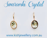 Swarovski Crystal oval 'Crystal' earrings - rose gold plated