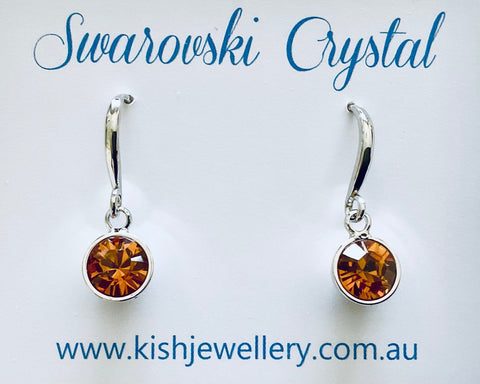 Swarovski Crystal fishhook ‘Topaz’ earrings - rhodium plated
