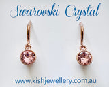 Swarovski Crystal fishhook ‘Light Rose’ earrings - rose gold plated