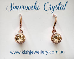 Swarovski Crystal fishhook ‘Light Peach’ earrings - rose gold plated