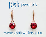 Swarovski Crystal fishhook ‘Siam’ earrings - rose gold plated