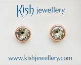 Swarovski Crystal round stud 'Crystal' earrings -  rose gold plated