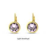 Swarovski Crystal round 'Light Amethyst' earrings - gold  plated