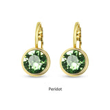 Swarovski Crystal round 'Peridot' earrings - gold plated