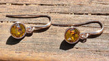 Swarovski Crystal fishhook ‘Topaz’ earrings - rose gold plated