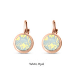 Swarovski Crystal round 'White Opal' earrings - rose gold plated