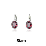 Swarovski Crystal oval 'Siam' earrings - rhodium plated