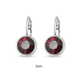 Swarovski Crystal round 'Siam' earrings - rhodium plated