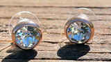 Swarovski Crystal round stud 'Crystal' earrings -  rose gold plated