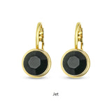 Swarovski Crystal round 'Jet' earrings - gold plated