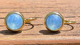 Swarovski Crystal round 'Air Blue Opal' earrings - gold plated