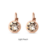 Swarovski Crystal round 'Light Peach' earrings - rose gold  plated