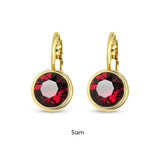 Swarovski Crystal round 'Siam' earrings - gold plated