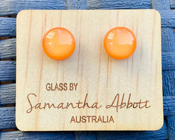 Samantha Abbott Dichroic Art Glass earrings - Orange