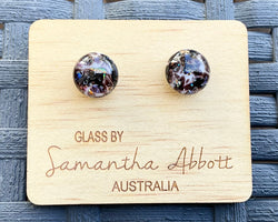 Samantha Abbott Dichroic Art Glass earrings - Black : grey