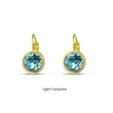 Swarovski Crystal round 'Light Turquoise' earrings - gold plated
