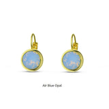 Swarovski Crystal round 'Air Blue Opal' earrings - gold plated