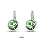 Swarovski Crystal round 'Peridot' earrings - rhodium plated