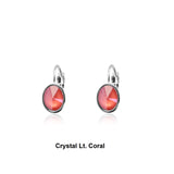 Swarovski Crystal oval 'Light Coral Lacquer' earrings - rhodium plated