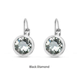 Swarovski Crystal round 'Black Diamond' earrings - rhodium plated