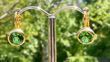 Swarovski Crystal round 'Fern Green' earrings - gold  plated