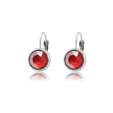 Swarovski Crystal round ‘Royal Red Lacquer’ earrings - rhodium plated