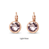 Swarovski Crystal round 'Light Rose' earrings - rose gold plated