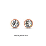 Swarovski Crystal round stud 'Crystal' earrings -  rose gold plated