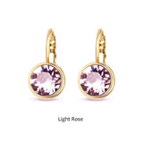 Swarovski Crystal round 'Light Rose' earrings - gold plated