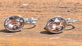 Swarovski Crystal oval 'Light Peach' earrings - rhodium plated