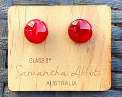 Samantha Abbott Dichroic Art Glass earrings - Red : cherry